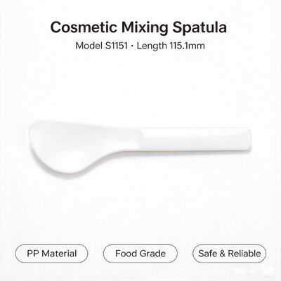 کیفیت  Food grade PP cosmetic spatula S1151, 115.1mm plastic beauty mixing scoop. Smooth curved head for mixing mask powder & applying skincare cream, ideal for beauty salon & home DIY skincare کارخانه