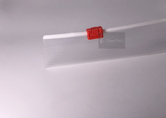 رنگ قرمز OEM PP قفل فایل های فشرده کشویی زیپ برای سمت راست کیسه بسته بندی کیسه
