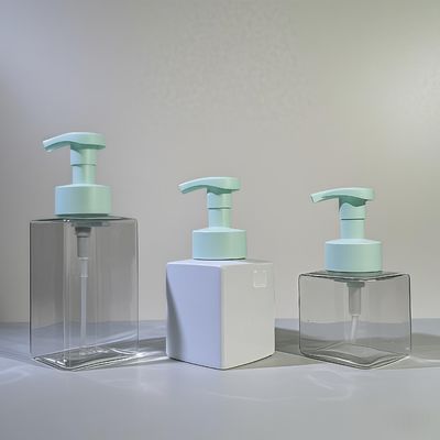 بطری پمپ لوشن آرایشی مربع با مواد PET و پمپ فشار برای بسته بندی مراقبت از پوست