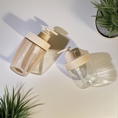بطری آرایشی پلاستیکی PET 400 میلی‌لیتری 500 میلی‌لیتری با پمپ فشاری برای شامپو و لوسیون روغن ضروری