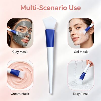 برس ماسک صورت سیلیکونی، اپلیکاتور ماسک گلی نرم با سر سیلیکونی و دسته ABS برای استفاده یکنواخت از مراقبت از پوست
