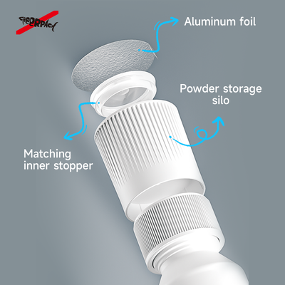 پرس K2 روی درپوش جداسازی پودر آب درب بطری PE Twist Top برای نوشیدنی جامد و مکمل انرژی