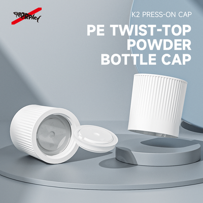 پرس K2 روی درپوش جداسازی پودر آب درب بطری PE Twist Top برای نوشیدنی جامد و مکمل انرژی