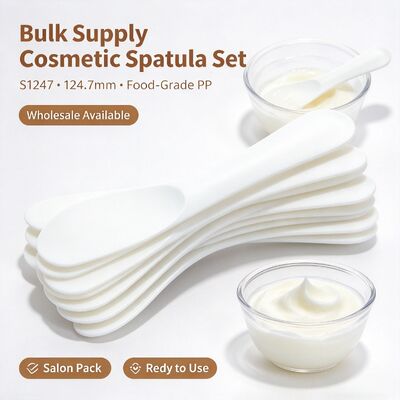 S1247 مواد غذایی درجه PP آرایشی مخلوط کردن اسپاتولا برای سالن زیبایی. ایده آل برای مخلوط کردن ماسک پودر و کرم زیبایی خمیر. مناسب برای سالن های زیبایی، استودیوهای اسپا و مراقبت از پوست خانه DIY. عمده در دسترس.